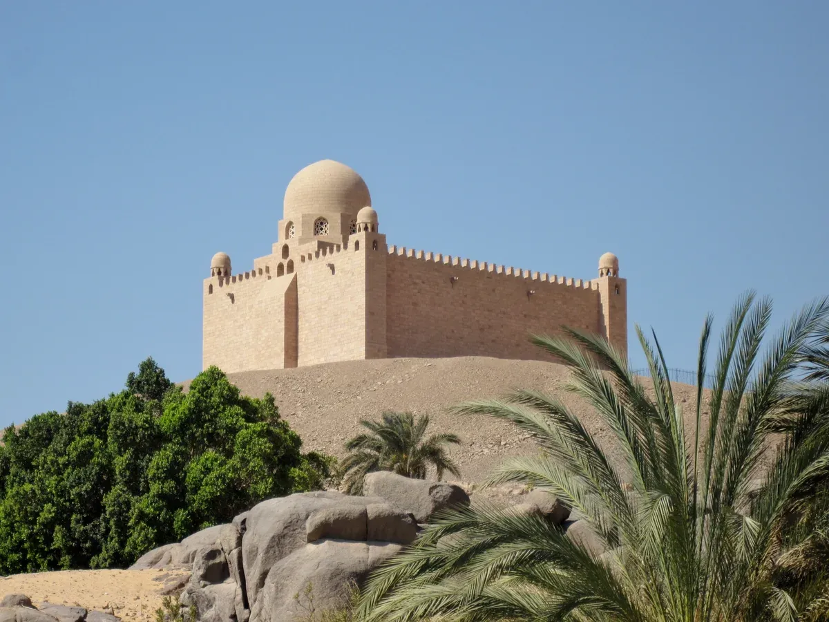 The Aga Khan Mausoleum above the Nile at Aswan, seen on a Nile cruise or felucca ride