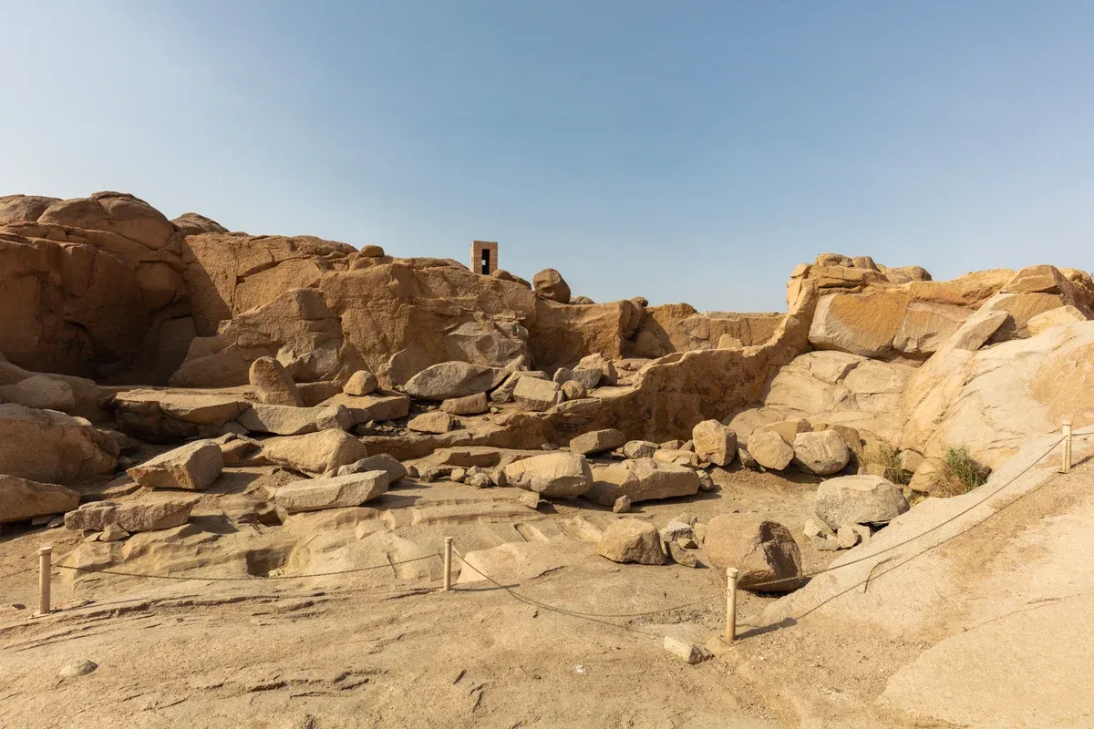 The granite quarry of the Unfinished Obelisk at Aswan, visited on a Nile cruise